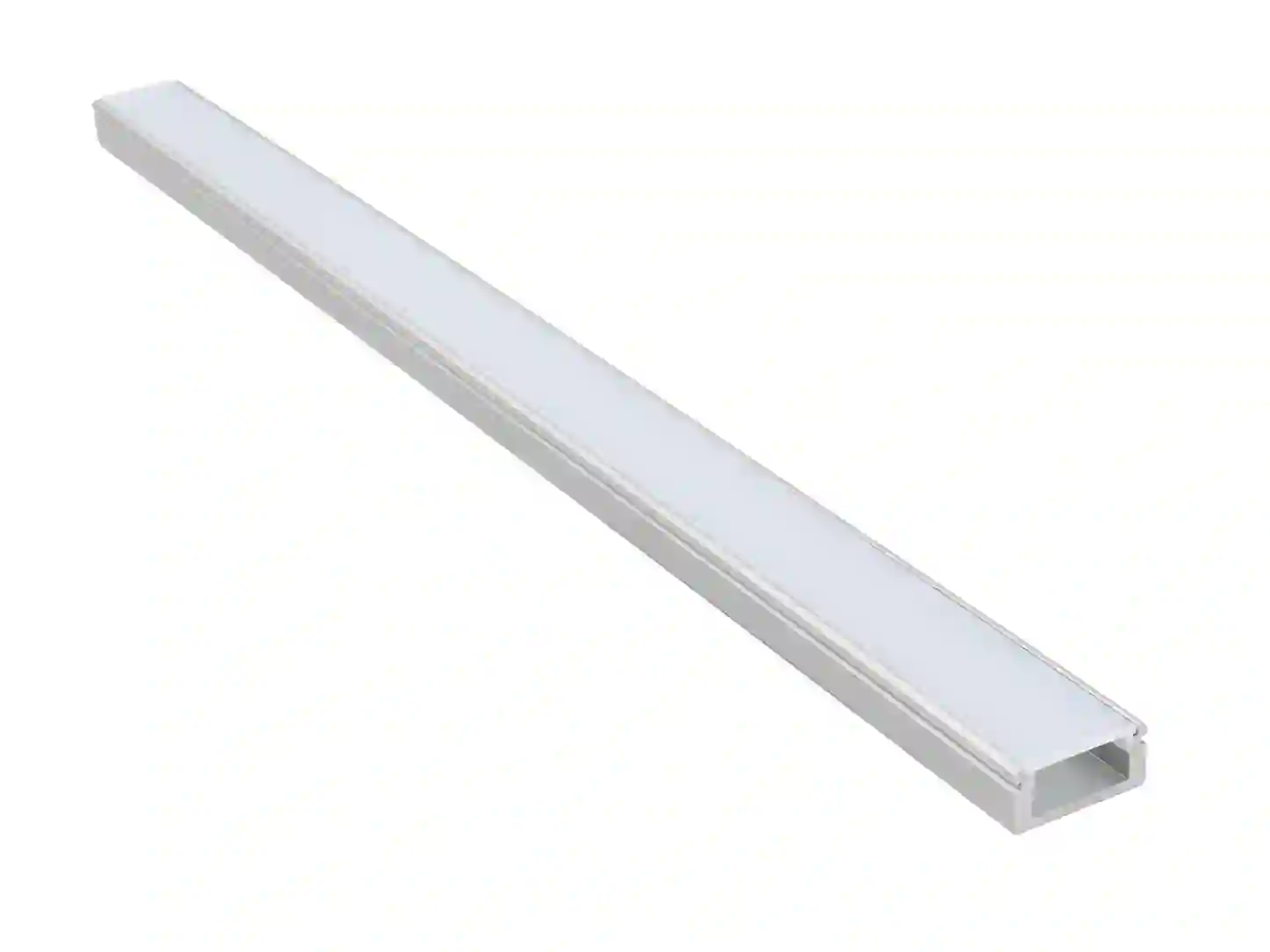 Nástěnný hliníkový LED profil N8H stříbrný 19x8mm kanál 13mm bez difuzoru pohled ze strany